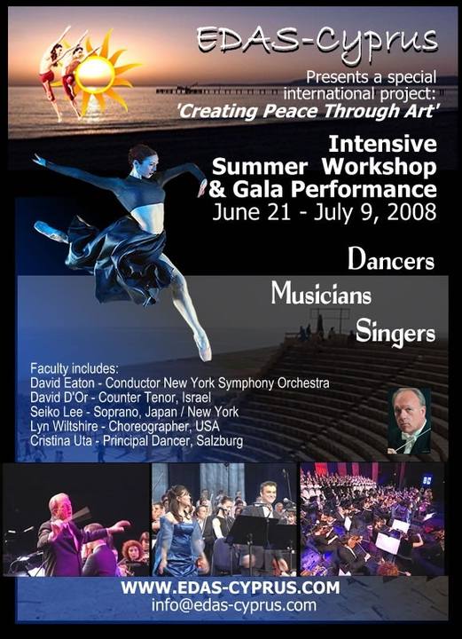 Poster for the EDAS Cyprus Creating Peace Through Art workshop, 2008