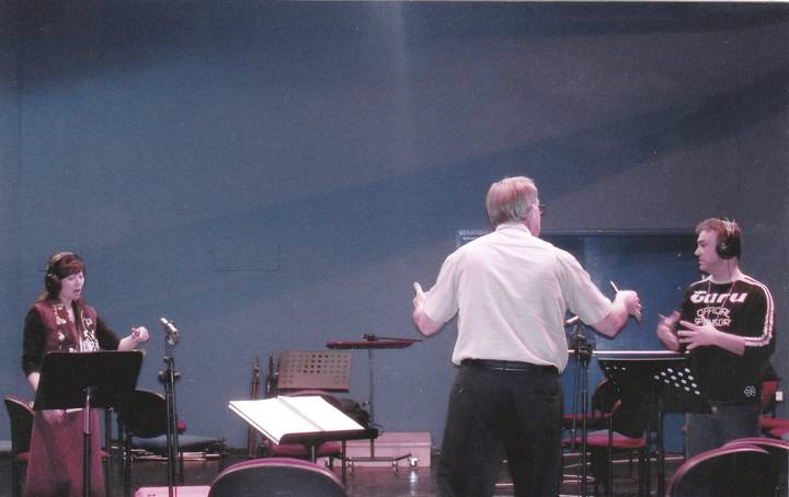 David Eaton conducting Seiko Lee and David D’Or during the Tel Aviv recording
